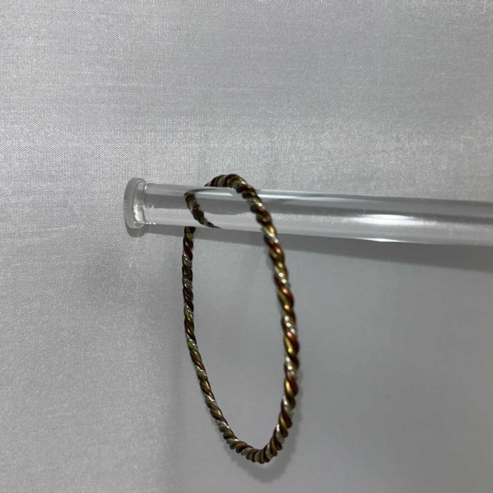 Copper twist bangle bracelet vintage jewelry unisex - Picture 4 of 5